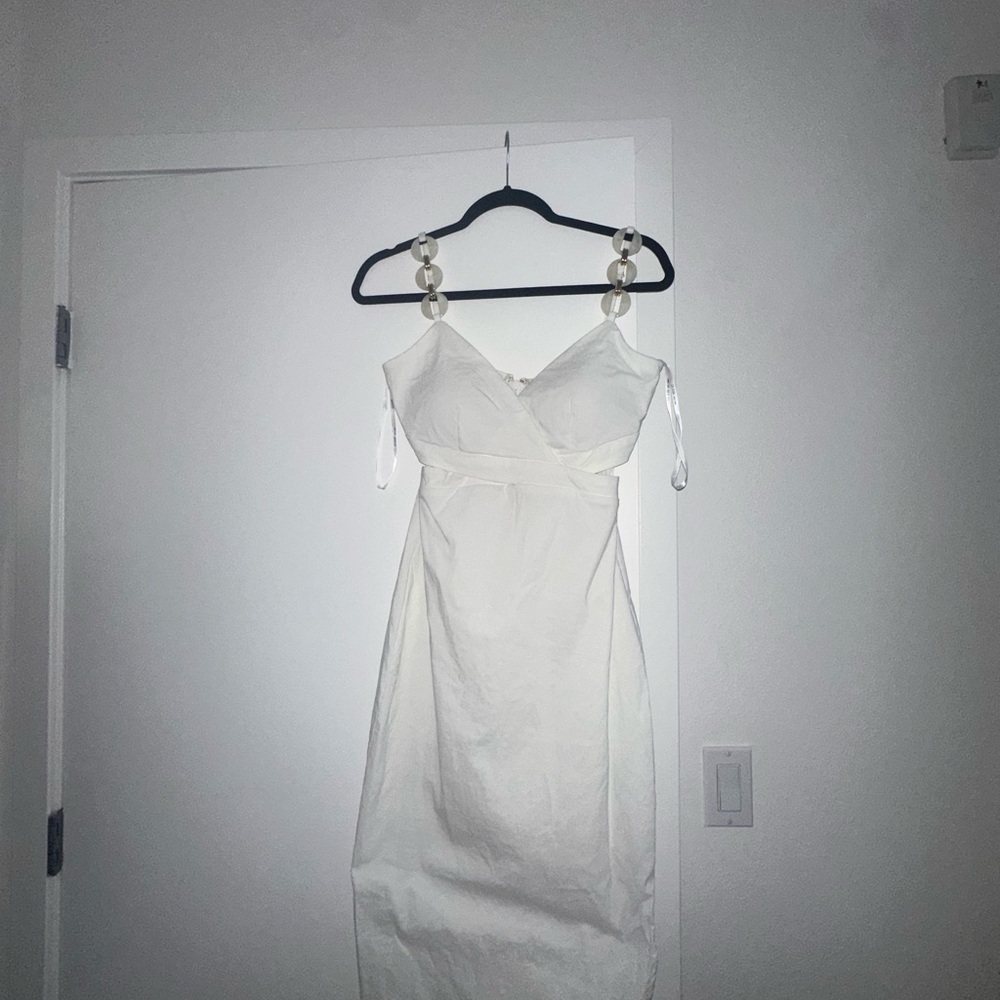 Guess White Dress with cutout and beaded straps